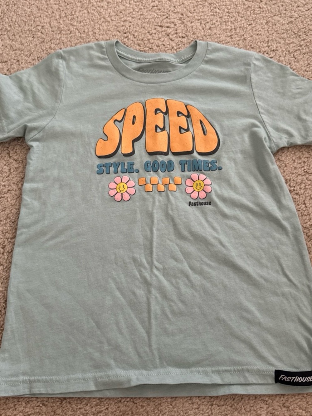 Kids 'Speed' Graphic Tee - Light Sage by Fasthouse